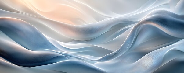 Fototapeta premium Mesmerizing Abstract Fluid Waves and Curves in Pastel Gradients on Minimalist Backdrop