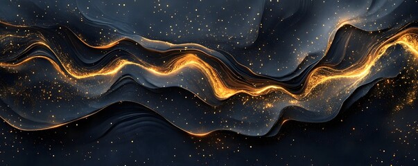 Obraz premium Mesmerizing Cosmic Landscape with Glowing Celestial Patterns and Swirling Luminous Energy