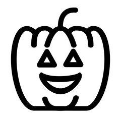 Halloween pumpkin with scary face - flat halloween icon symbol