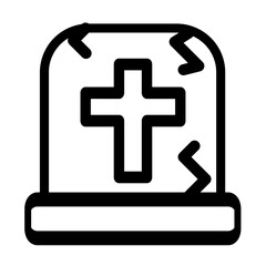 Halloween grave - flat halloween icon symbol