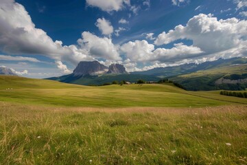 Sunrise 4k time-lapse video in the Dolomites mountains from the mountain pass.. Beautiful simple AI generated image in 4K, unique.