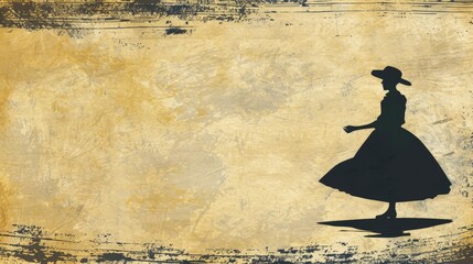Vintage Silhouette of a Woman in a Hat.