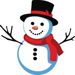 snowman with hat and scarf