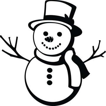 recommend clip art: Snowman black outlines