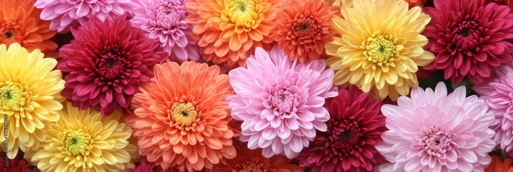 Sticker Colorful Gerbera Daisies Bouquet Closeup - A vibrant and cheerful bouquet of Gerbera daisies in various colors, symbolizing happiness, joy, new beginnings, and vibrant energy.