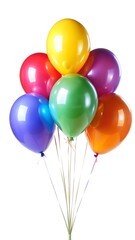 Balloons shaped like the number 6, isolated on a white background