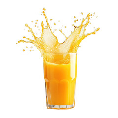 orange juice splash in glass