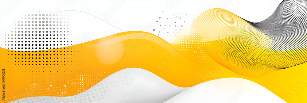 Aufkleber a vibrant abstract background featuring smooth yellow waves and dotted textures, perfect for modern 