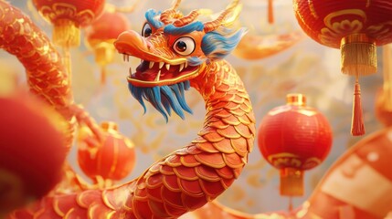 Fototapeta premium Celebration of the Chinese New Year, 2025 year of the Snake
