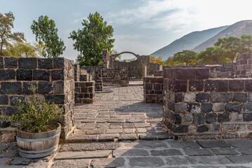 Entrance at Kursi (Gerassa) National Park to the Byzantine Church area near the Sea of Galilee in...