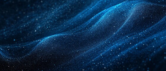 Obraz premium Glowing Blue on Black. Dark Grainy Texture Banner with Copy Space