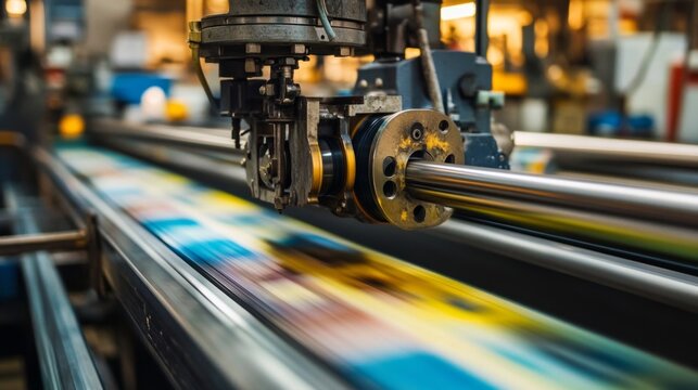 Industrial Printing Press Machine at Work