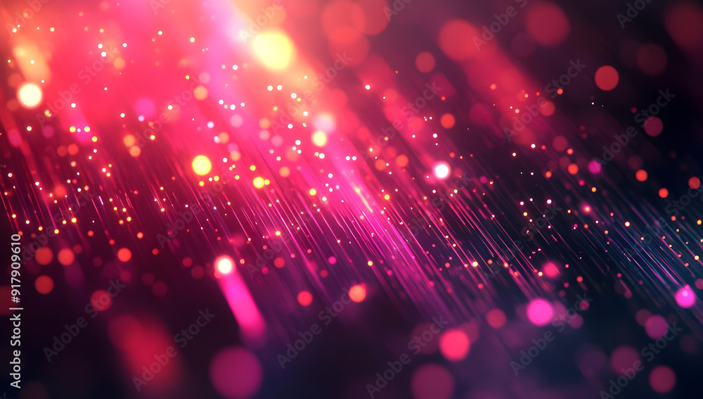 Poster a vibrant abstract background filled with colorful light streaks and sparkling bokeh, creating a dyn