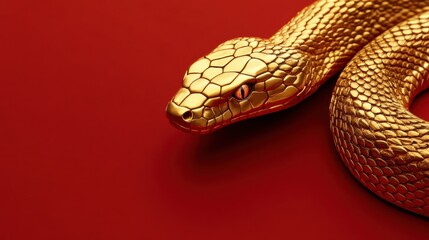 Fototapeta premium 2025 Chinese New Year, year of the Snake. Chinese zodiac, red background