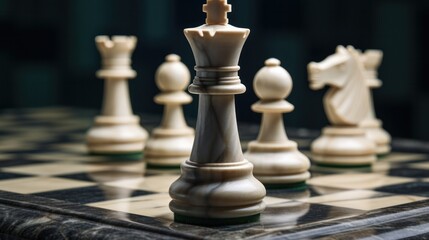 Fototapeta premium Chess board carved from marble