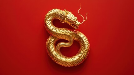 Fototapeta premium Golden snake, chinese new year