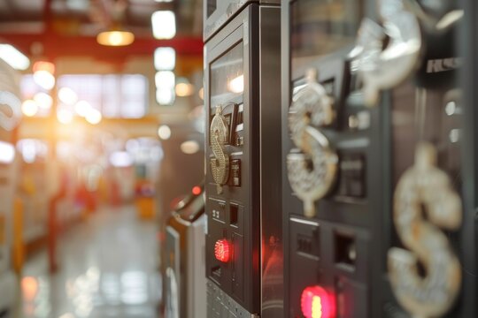 Close-Up View of a Finger Pressing a High-Tech Red Button. Beautiful simple AI generated image in 4K, unique.