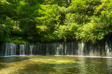 長野県軽井沢の白糸の滝