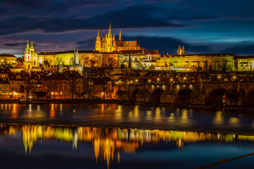 Evening view of the famous Prague panoramas,