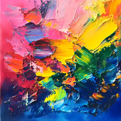 Bold Rainbow Abstract Painting