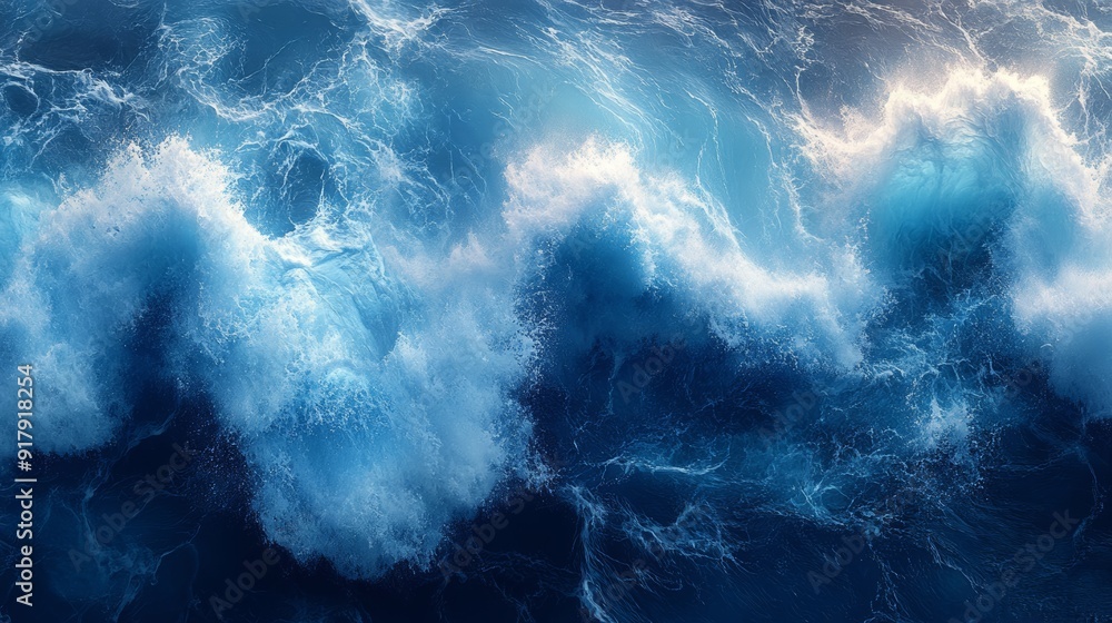 Poster soothing ocean waves pattern for relaxation and calming ambiance generative ai