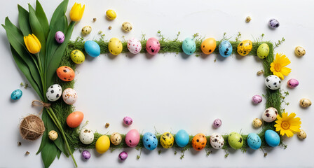 easter eggs on a white background