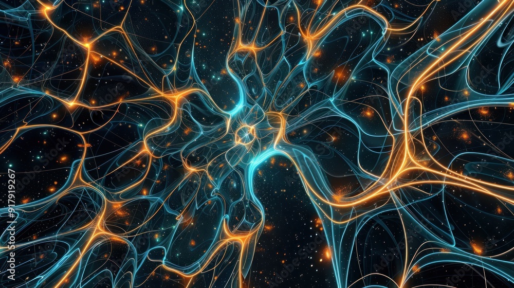 Poster cosmic web of light and color