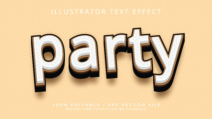 Editable text style effect - Party text style