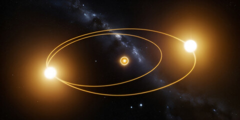 Capella Binary Star System Illuminating Auriga Constellation with Golden Light