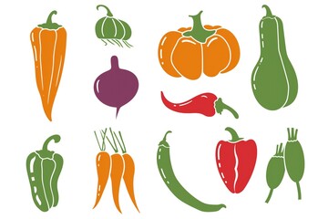 Vector illustration with hand drawn unique textures. isolated white background. world vegan day. world food day