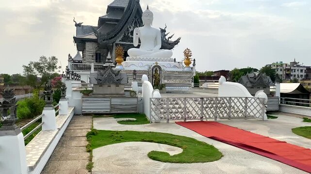 View of buddha statue at metta buddharam temple in gaya,India