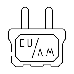 adapter socket line icon vector. adapter socket sign. isolated contour symbol black illustration