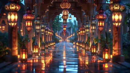 a traditional arabian lantern lit by candle light is on fire in front of the sun.