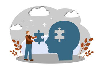 The man solved the problem in his head. Puzzles. Mental Health and Psychology