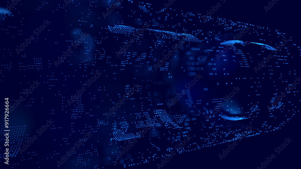 Aufkleber Digital Data Flow Vector Background. Big Data Technology Lines. Data Transmission Concept. High Speed Internet. Information Matrix Flow in Virtual Reality Cyberspace. Vector Illustration.