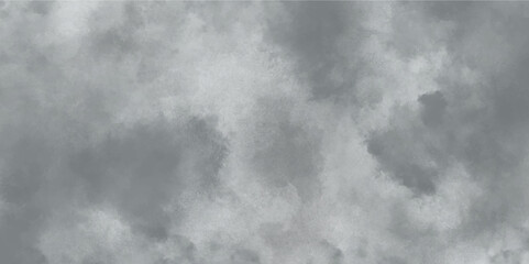 Abstract white and gray isolated cloud cumulus clouds. Gray aquarelle painted realistic fog or mist smoky textured canvas design. White and ash messy wall stucco texture background.