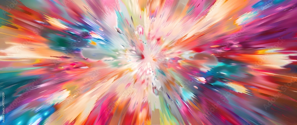Poster abstract colorful explosion. a vibrant explosion of color, creating a dynamic and energetic abstract
