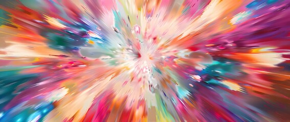 Obraz premium Abstract Colorful Explosion. A vibrant explosion of color, creating a dynamic and energetic abstract composition.