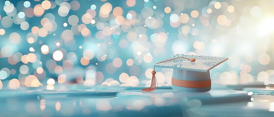 Certificate of excellence, recipient in academic hat, official presentation, institutional setting, spotlight on stage, close-up shot, high definition, prestigious award