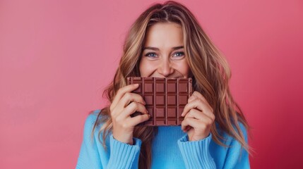 A Woman Holding Chocolate