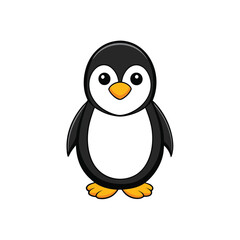 Cute penguin cartoon icon vector illustration on a white background.