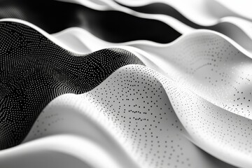 Naklejka premium Abstract Black and White Wavy Pattern