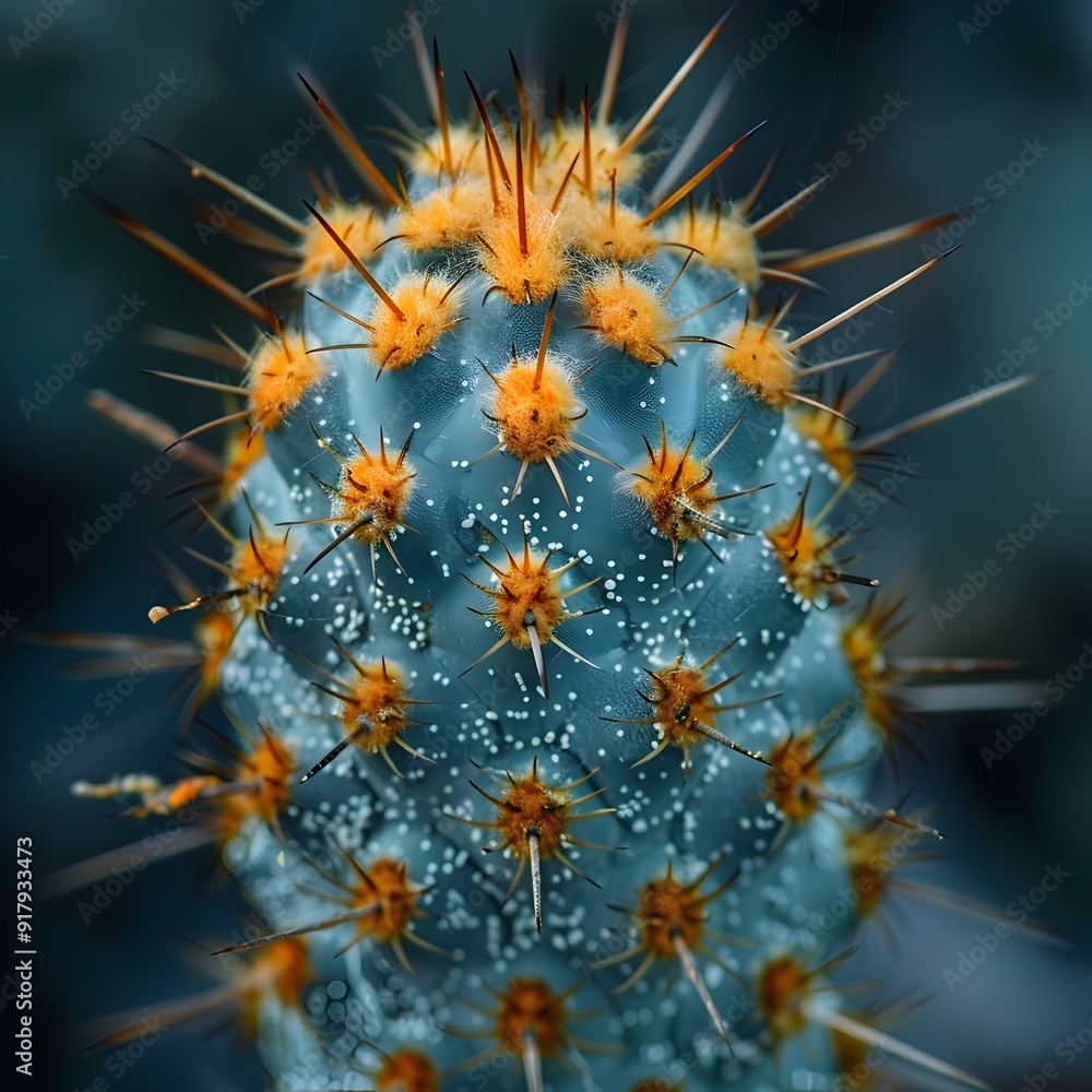 Poster captivating macro shot of cactus spines showcasing intricate textures and details