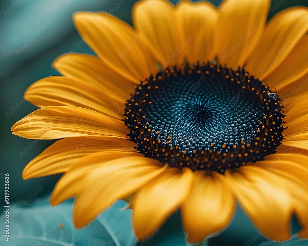 Poster magnificent sunflower center in closeup capturing intricate details and patterns