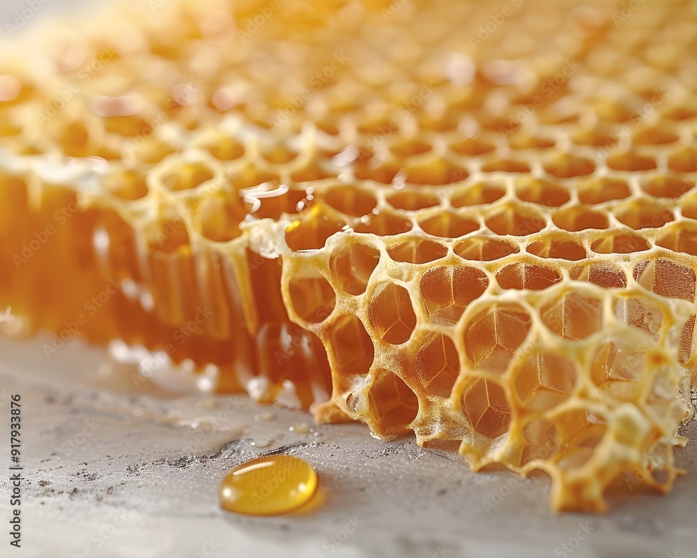 Poster captivating honeycomb patterns showcasing intricate natural structures