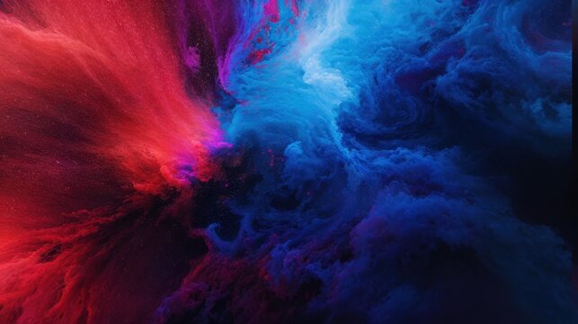 Abstract art with dynamic blue and red color scheme 