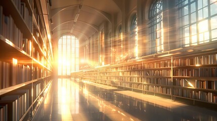 University library, rows of ancient books, students studying, warm ambient lighting, scholarly atmosphere, cozy reading nooks, soft focus, high resolution, intellectual pursuit