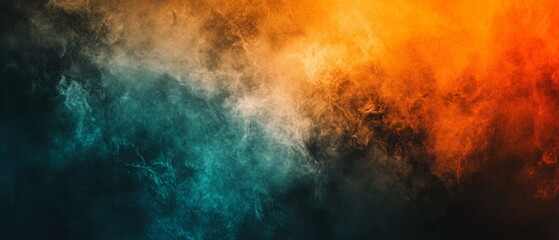 Teal and Orange Gradient. Grainy Texture Poster and Banner Design