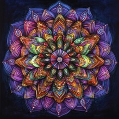 Colorful Mandala with Geometric Patterns