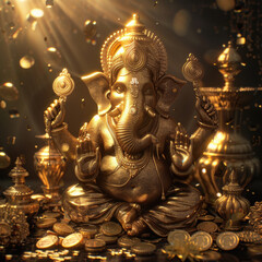 Fototapeta premium decorative lord ganesha sculpture